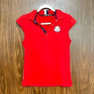 RLX Ralph Lauren Polo Shirt Red Ryder Cup USA 2016 Golf Women's Size Medium